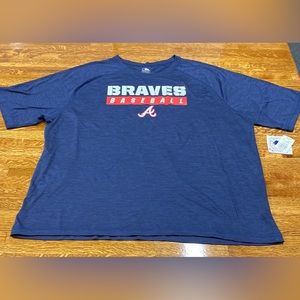 Men’s Major League General Merchandise Navy Braves T-shirt Size 3XL NWT